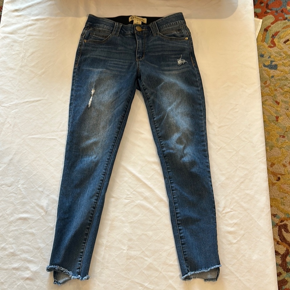 Democracy AB technology‎ Distressed Blue Denim Jeans women’s size 2 EUC